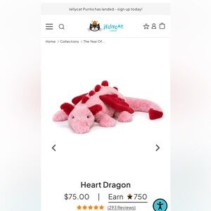 Jellycat Heart Dragon